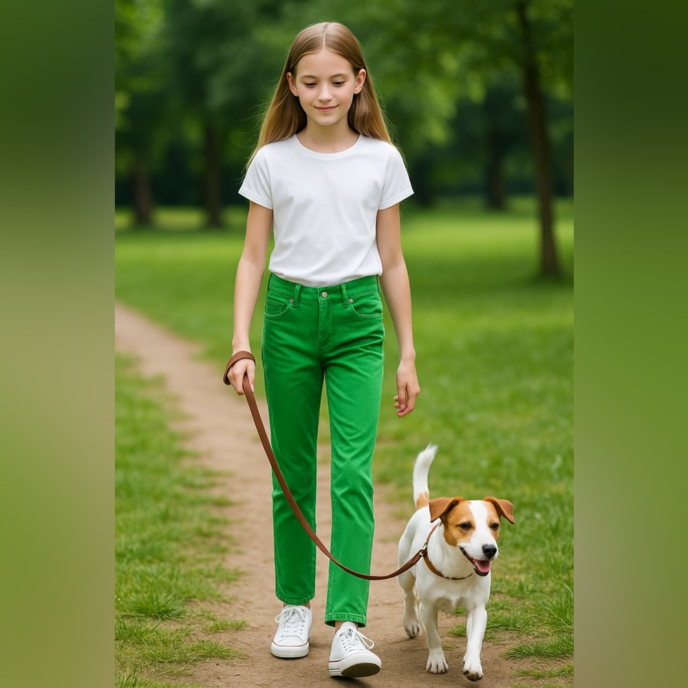 Mini Boden Kelly Green 5-Pocket Pants – Size 10Y – Adjustable Waist, MSRP $56